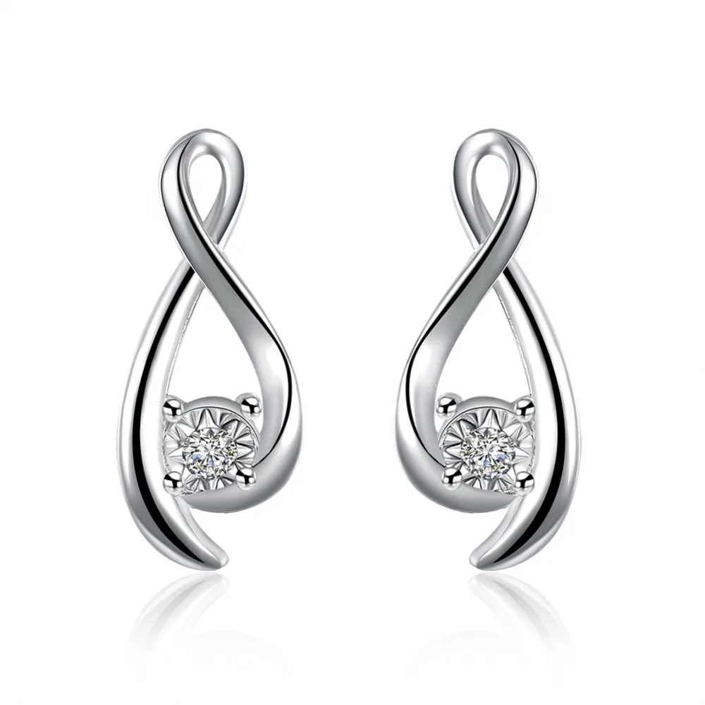 Горячая Распродажа серебряные кольца для женщин объемного свадебные серьги-гвоздики, ювелирные изделия милый подарок ювелирные изделия модное симпатичное lover леди милый подарок E774