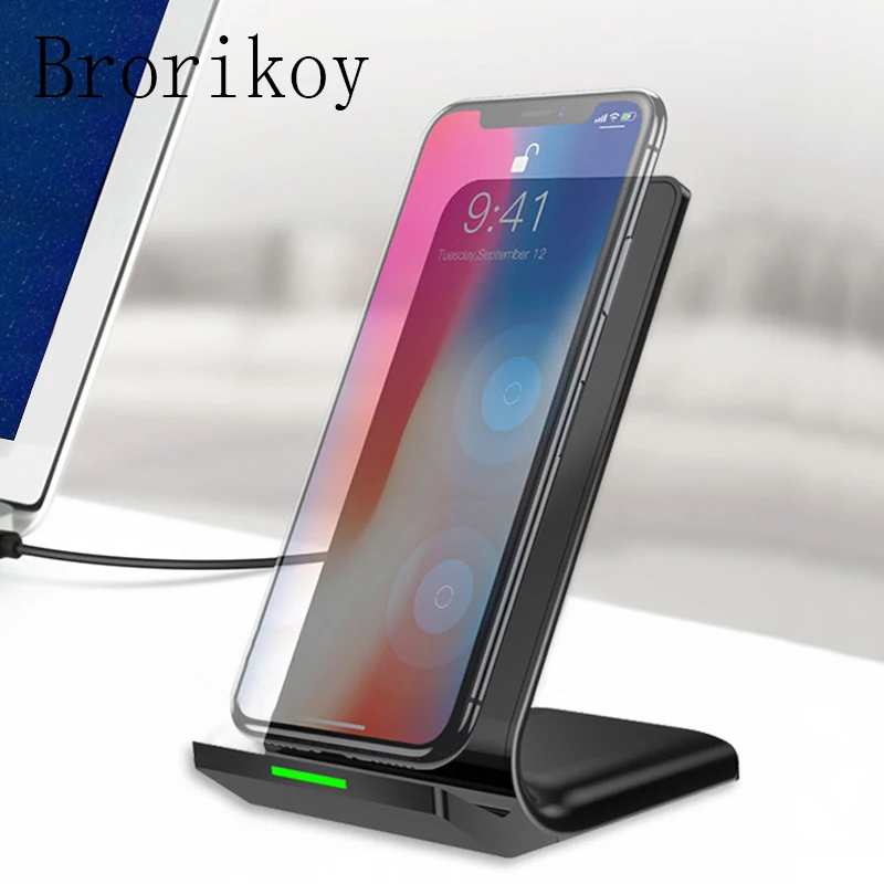 

Wireless Charger 10W Fast Charging for iPhone X 8 Plus Universal Stand Dock for Samsung Galaxy S7 8 S9 Note 8 Qi Wireless Charge
