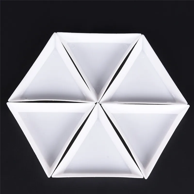 

10pcs/lot Environmental PP Triangle Plate For Jewelry Beads Organizer White Containers For Beads Display Plastic Tray Packaging