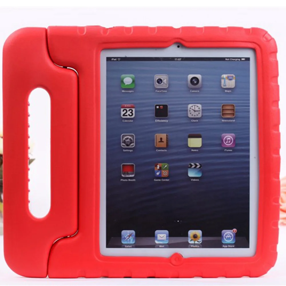 Эва(этиленвинилацетат) Портативный Ручка Стенд дети Безопасный противоударный чехол для Apple iPad 2/3/4 A1458 A1459 A1416 A1397 полная защита корпуса чехол - Цвет: Красный