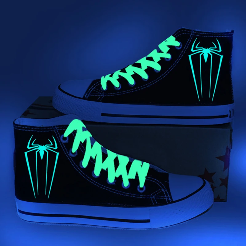 

For Anime Attack on Titan Spider-Man Cosplay Shoes Iron Man Luminous Mens Canvas Shoes Casual Unisex Boots Sneaker Men Glowing
