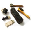 6 Pcs Set Horse Hair Pig Bristle Shoe Brush , Oil Polish Tool, Scrub Suede Fur, Clear Leather Shoes Ash 3