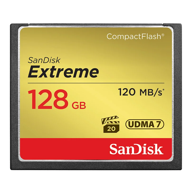 Карта памяти SanDisk 32GB 64GB 128GB Gold CF карт крайне высокая скорость компактный адаптер для флэш-карт 120 МБ/с. для DSLR и HD видеокамера - Емкость: 128GB