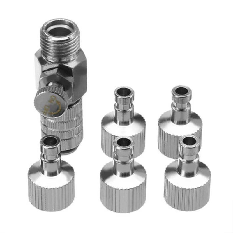 Part Air Pump Quick Connector Adjustable Pressure Plug Socket Alloy Metal Silver 44mm Fitting Set 1/8 Plug Useful