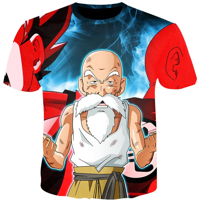 YOUTHUP Летние футболки мужские с принтом аниме Dragon Ball 3D футболка Oogway Tees Master Roshi Мужская футболка уличная одежда размера плюс