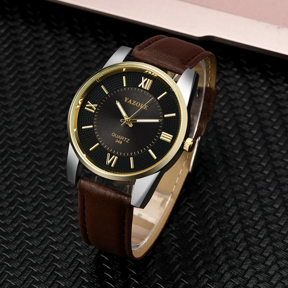

2019 Hot Luxury Simple Men's Watch Brown Leather Band Quartz Wrist Watch Business Drop Shopping Reloj de hombre Wd3 sea