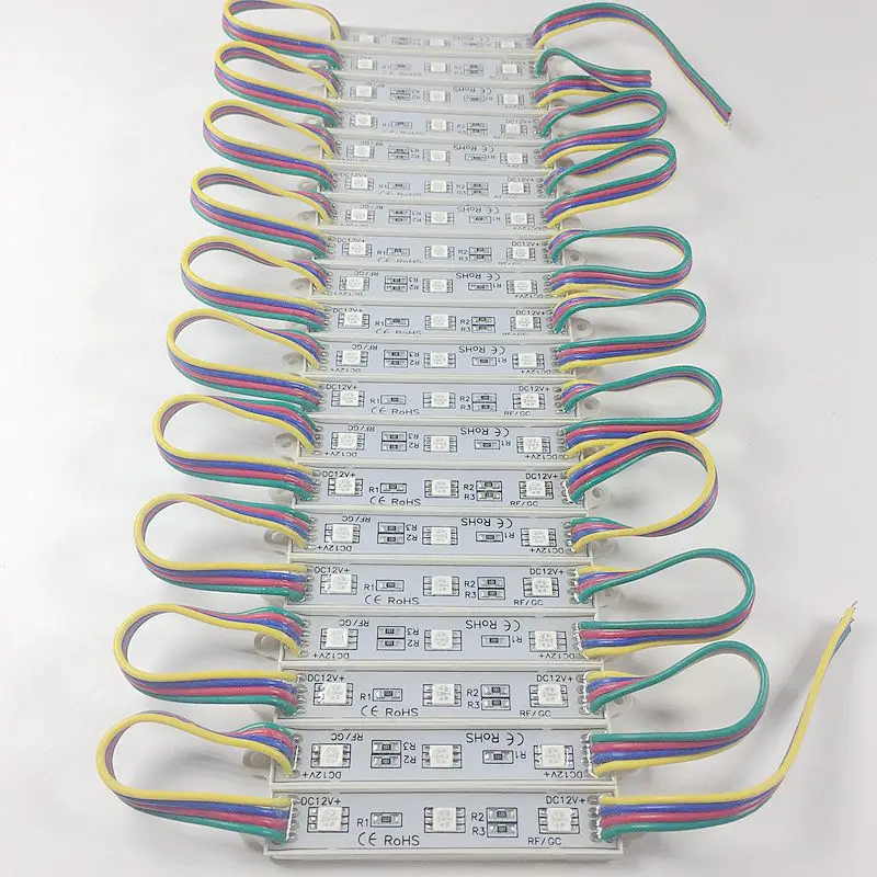 20 шт./лот DC12V 5050 3 светодиодный модуль IP65 Водонепроницаемый 5050 Модули RGB LED освещение для подсветка знака