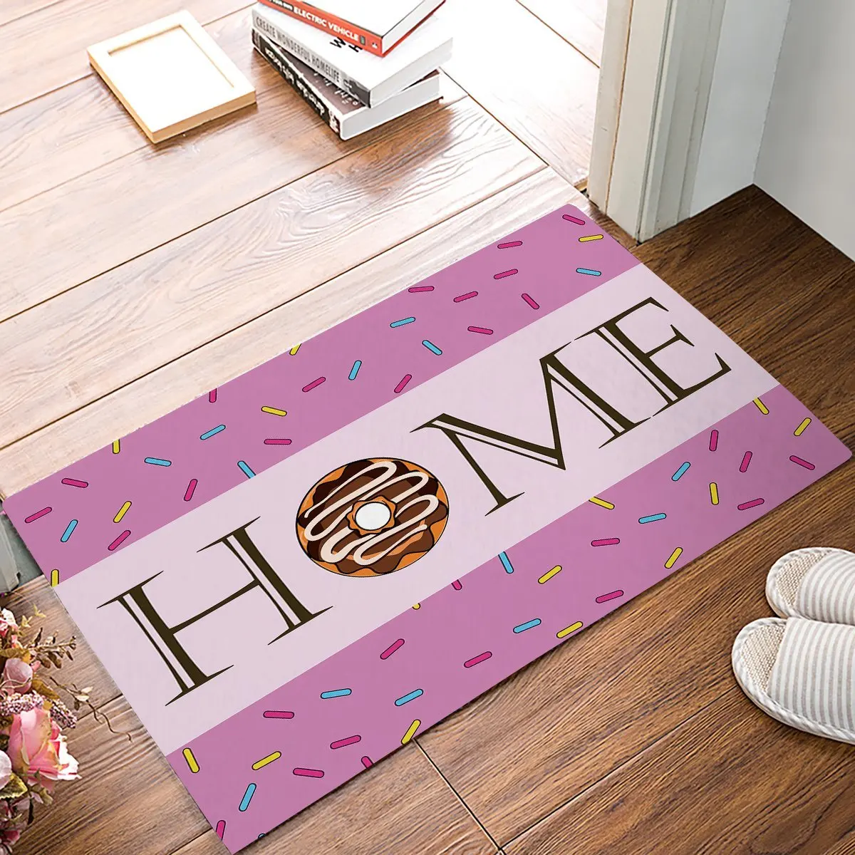 Pink Donuts Home Door Mats Kitchen Floor Bath Entrance Rug Mat