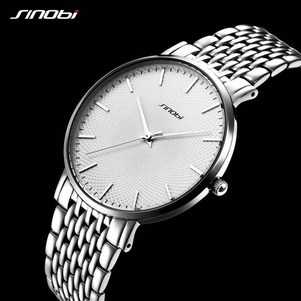 

Sinobi Fashion Casual Ultrathin Man Watch Stainless Steel Watchbrand Mens Quartz Wrist watches relogio Clock masculino Rolexable