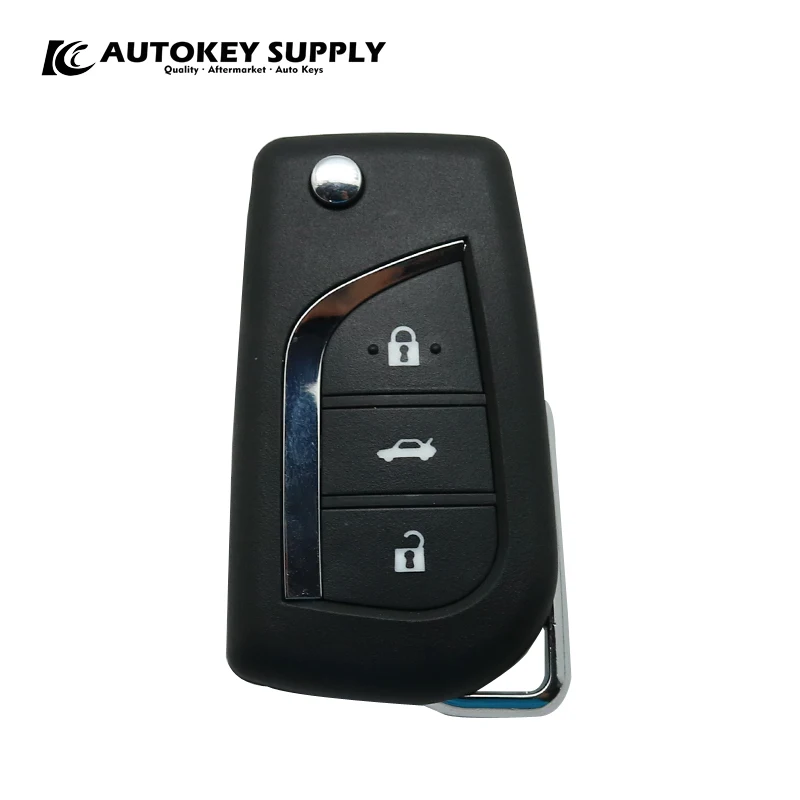 Компания autokey Supply Завод прямых продаж. Для Toyota Corolla модифицированный 3 кнопки дистанционного флип-ключа 433 МГц(2007-2013) Автомобильный ключ. AKTYC412