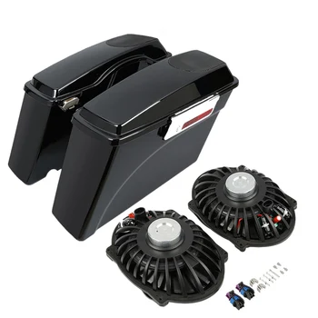 

Motorcycle 5" x 7" Saddle bag Saddlebag With Speaker For Harley Touring Road King Electra Gilde Road Street Glide 1994-2013