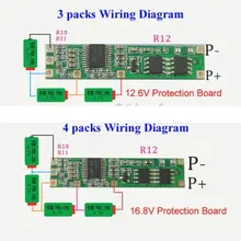 2 шт. батарея BMS защиты печатной платы для 3-4 пакетов 18650 литий-ионный аккумулятор