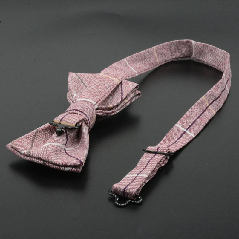 Mens Fashion Vintage Bowtie Check Artificial 100% Cotton Soft Striped Double Fracture Butterfly Men Bow Ties Designer Cravat