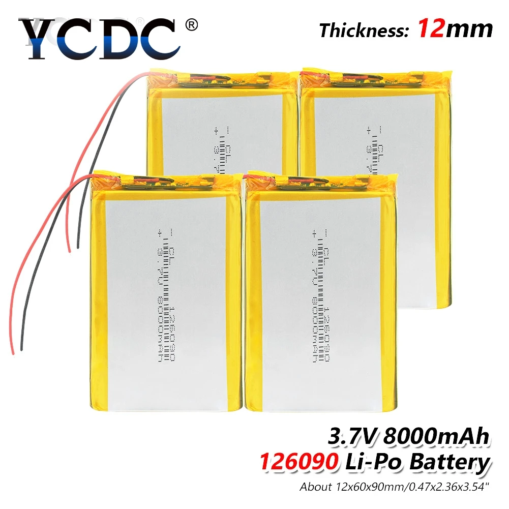1/2/4 шт 3 7 V 8000mAh литий полимерный Батарея 7566121 PCB для планшетных ПК DVD gps MID цифровые