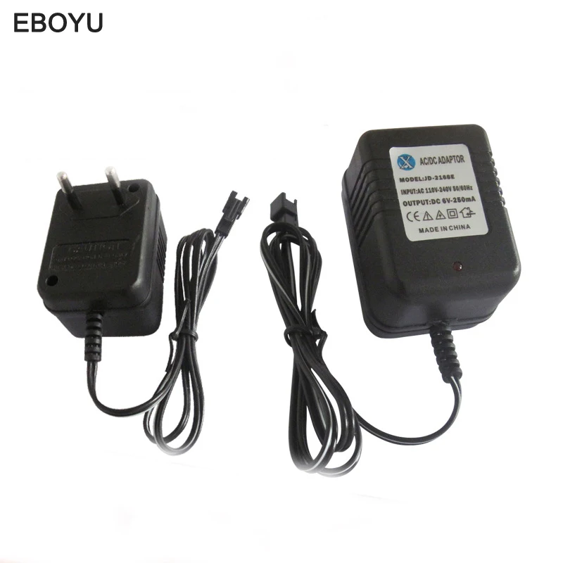 EBOYU DC 6V 250mAh Ni MH Cd AA Адаптер зарядного устройства с SM вилкой для RC игрушечные камеры