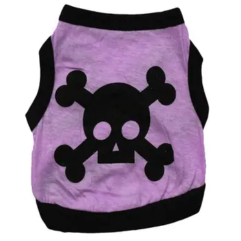 

New Pet Puppy Cat Dog Clothes Vests Small Skull Cotton Spring Summer T-shirt Clothing for Dog Chihuahua Poodle -30