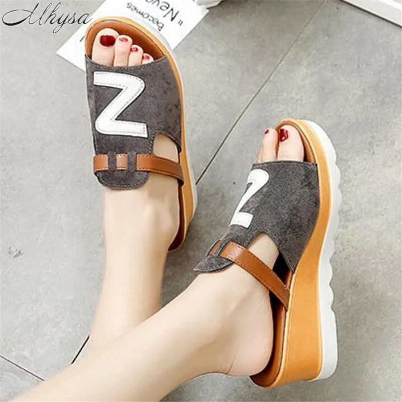 Mhysa 2019 New summer fashion ladies muffin with sandals comfortable non-slip fish mouth solid color high heels T494