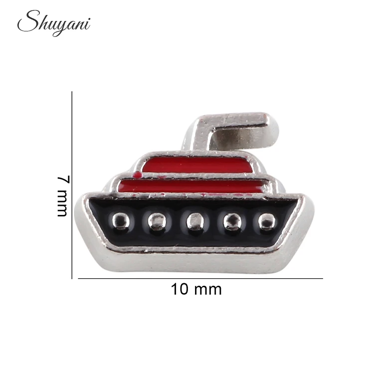

20pcs/lot New Arrival Enamel Ship Charms Floating Locket Charms for Glass Locket Wholesale