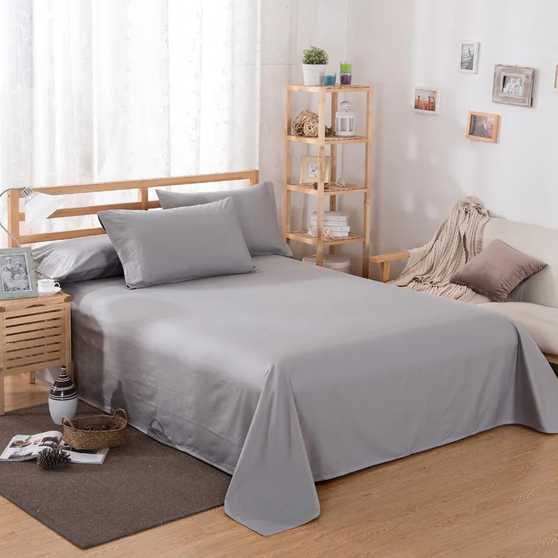 

Puredown Bedding Sheet Home textile Printing Solid Color Flat Sheets Combed Cotton Bed Sheet Bedding Linen for King Queen Size