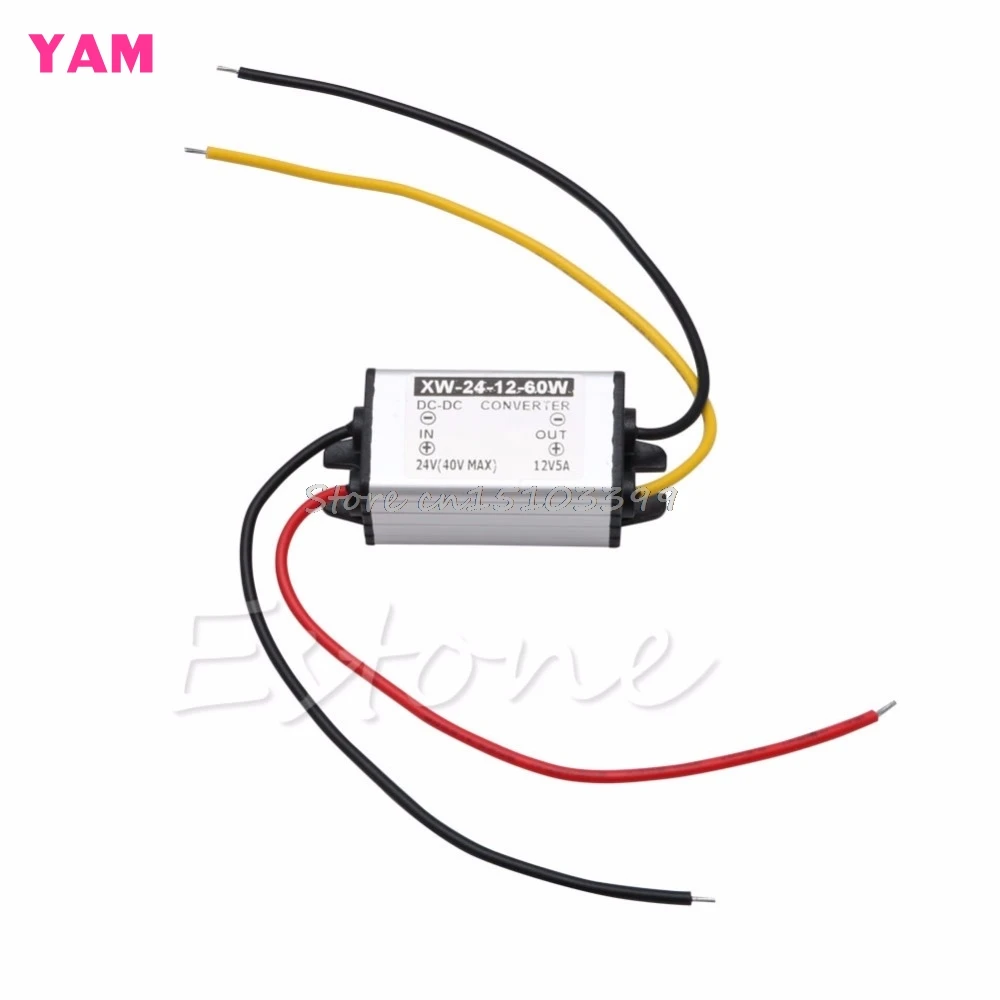 Горячая водонепроницаемый автомобильный Грузовик DC 24 В к DC 12 В 5A 60 Вт преобразователь питания адаптер G08 и Прямая поставка