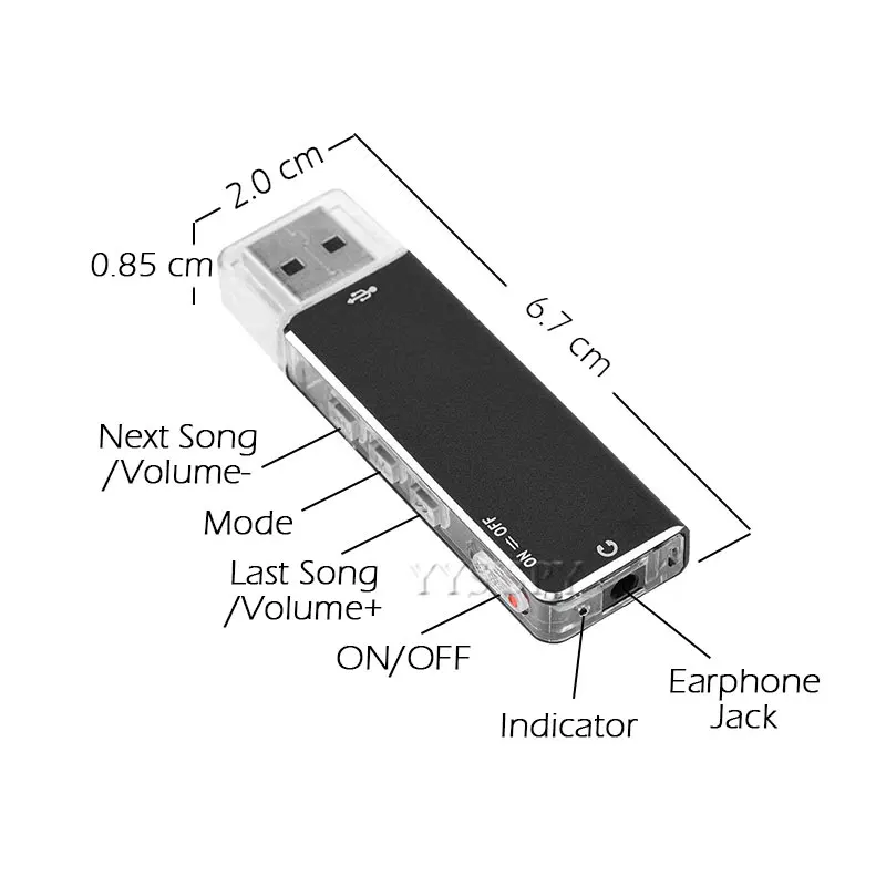 Мини 8 ГБ Цифровой диктофон аудио звук Запись USB флеш-накопитель U диск Портативный Диктофон MP3 плеер для бизнес класса