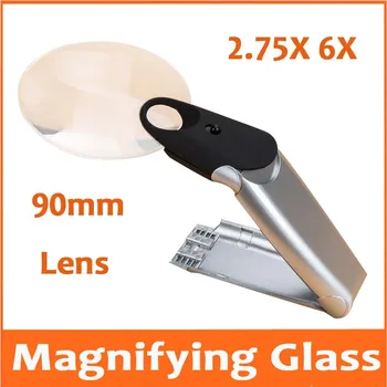 

2.75X 6X Stand Desktop Table Lamp Light Reading Magnifying Glass LED Illuminated PCB welding Cellphone Repair Handheld Magnifier