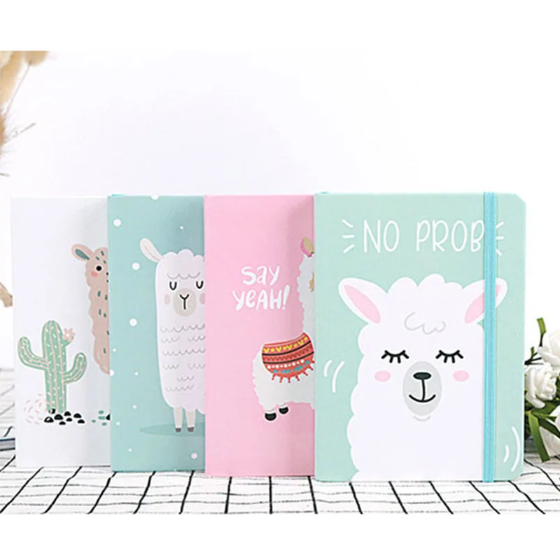 

A7 Alpaca Hardcover Notebook Ruled Office School Supplies Mini Portable Diary Planner Kawaii Animal Bullet Journal Time Manage