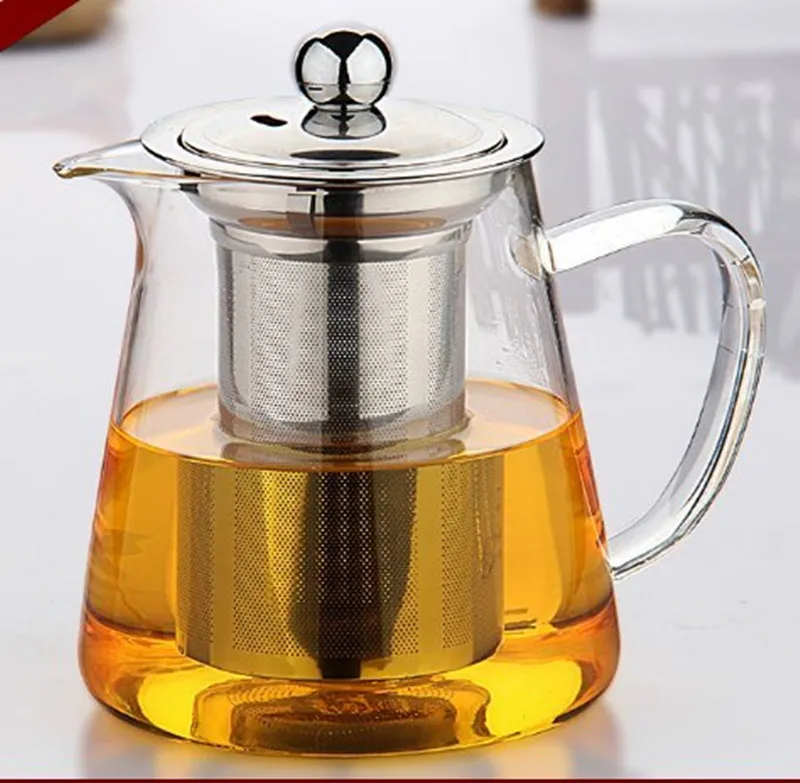 Moyishi Perfect Clear Glass Teapot with Stainless Steel Infuser & Lid