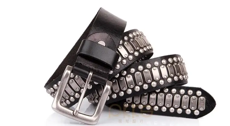 Free Shipping new 100 Real cow leather buckle belt brand genuine leather fashion rivet belts cowboy