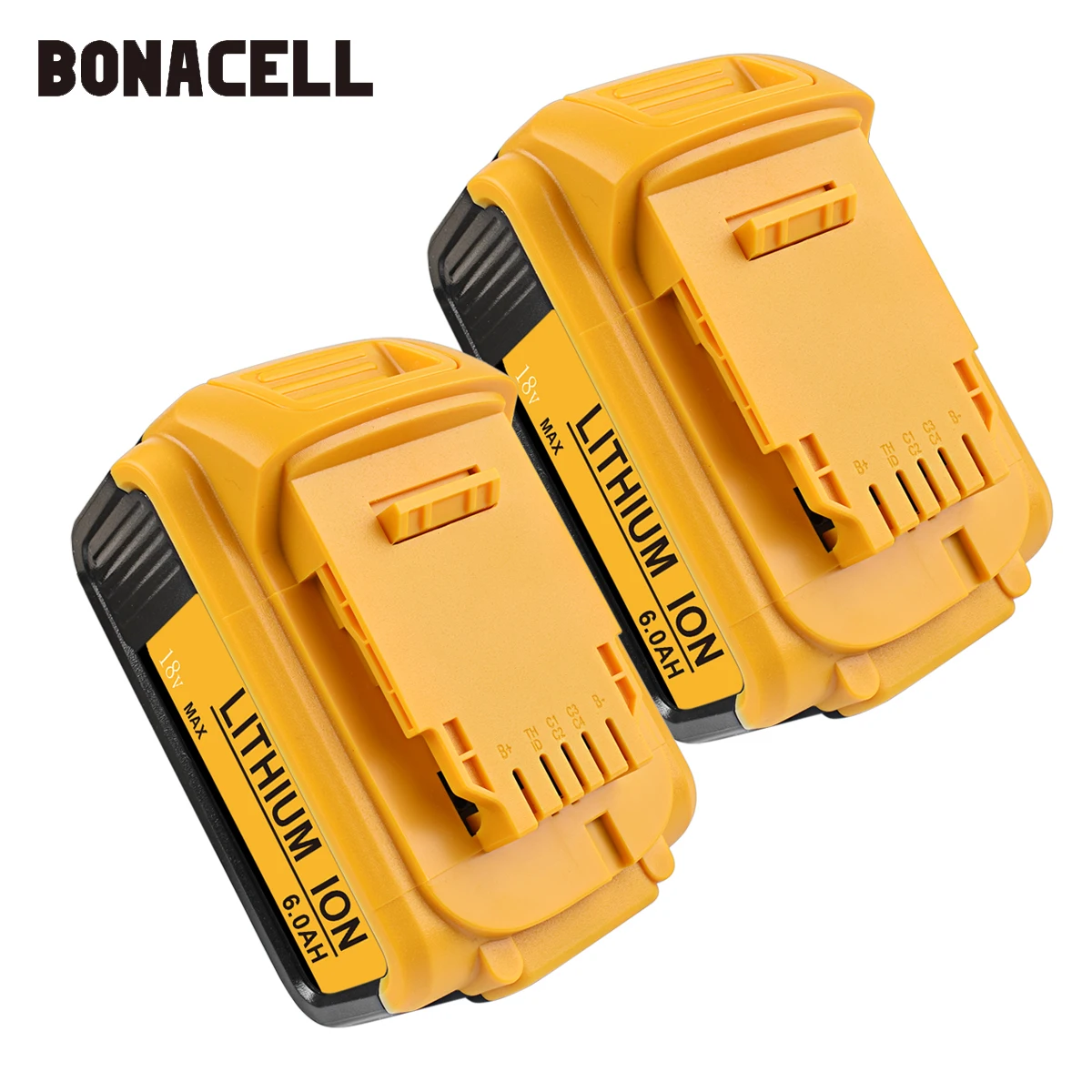 Bonacell 6000 мА/ч, 18 V/20 V для Dewalt Мощность инструмент Батарея для DCB180 DCB181 DCB182 DCB201 DCB201-2 DCB200 DCB200-2 DCB204-2 L50 - Цвет: 2 PACK