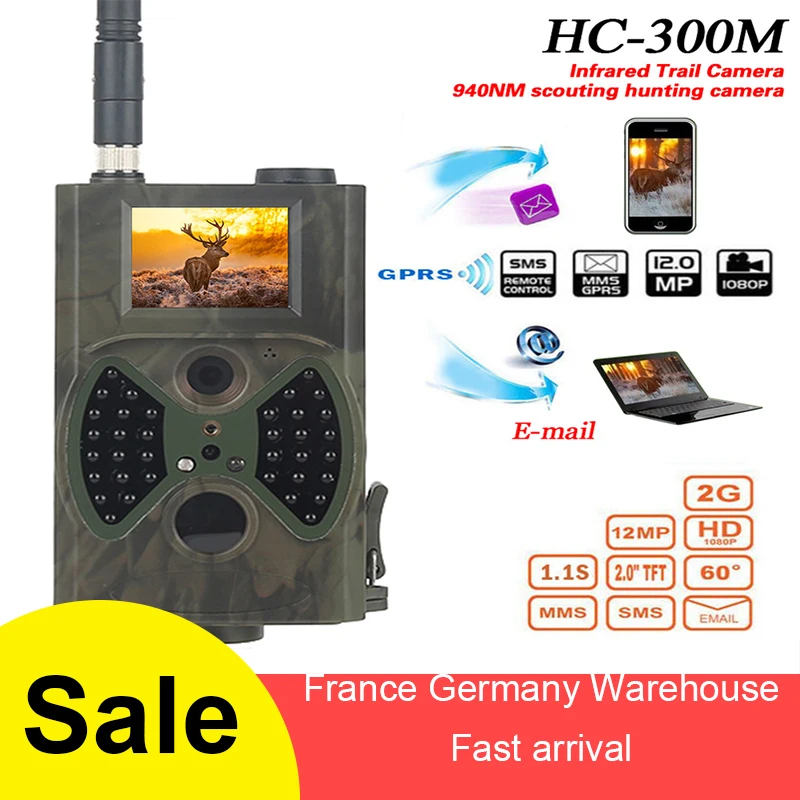 

HC300M 12MP 940nm Night Vision Hunting Camera MMS Infrared Hunting Trail Camera Mms Gsm GPRS 2G Trap Game Camera Remote Control