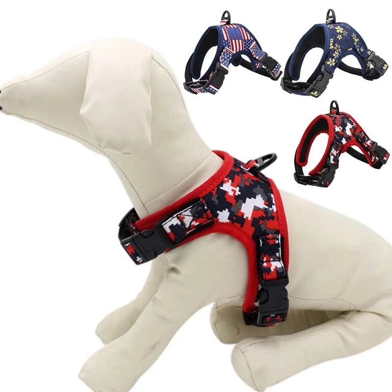 

Dog Harness Fabric Art Printed Mesh Cloth harness for Small Medium Large Dogs Walking Hand Strap Dogs Supplies