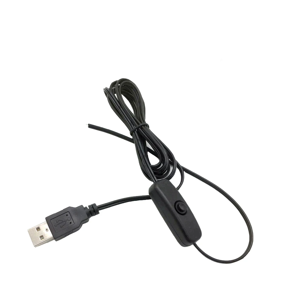 5 в USB 2,0 Мужской Разъем 2Pin 1,5 м медные провода 501 переключатель DIY светодиодный светильник и настольная лампа шнур питания