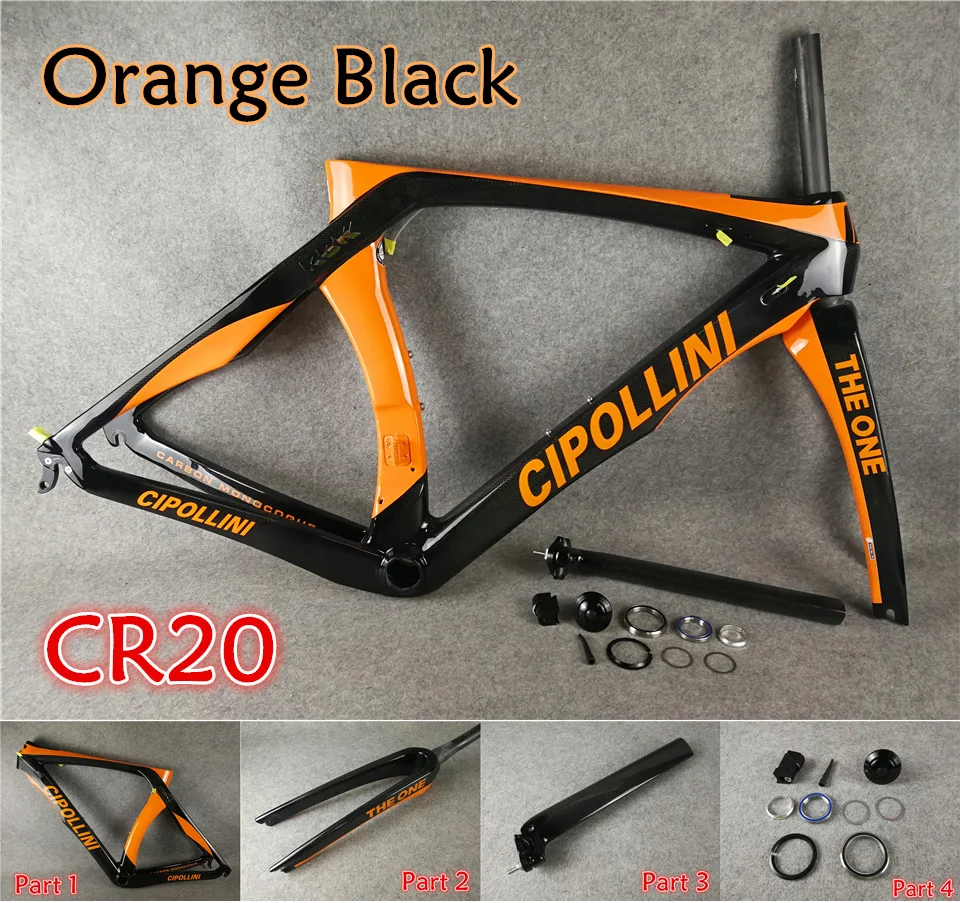 Оранжево черный T1000 3K матовый/глянцевый MCipollini RB1K THE ONE карбоновые шоссейные рамы
