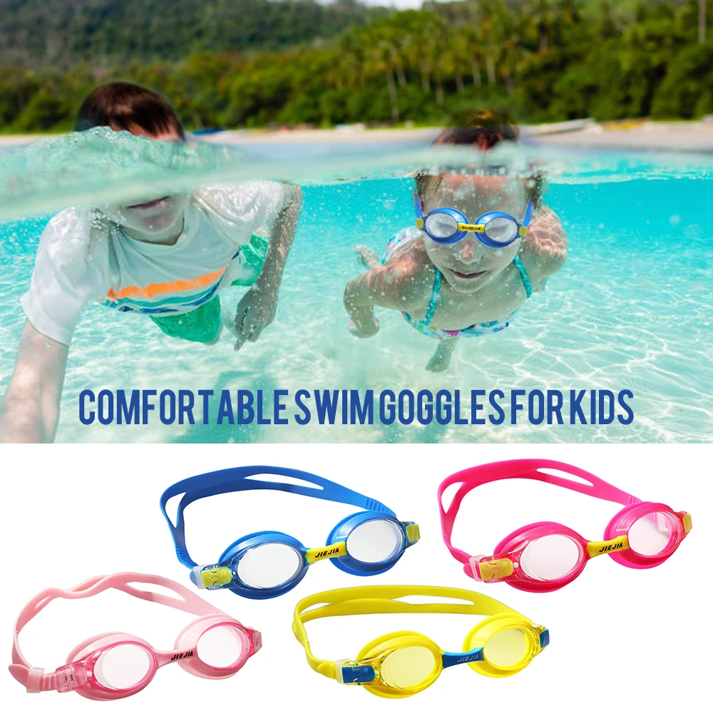

2 Packs Kids Goggles Anti-Fog Anti-UV Swimming Goggles For Age 3-10 Years Professional Swim Glasses Caps Earplugs Nose Clip Set