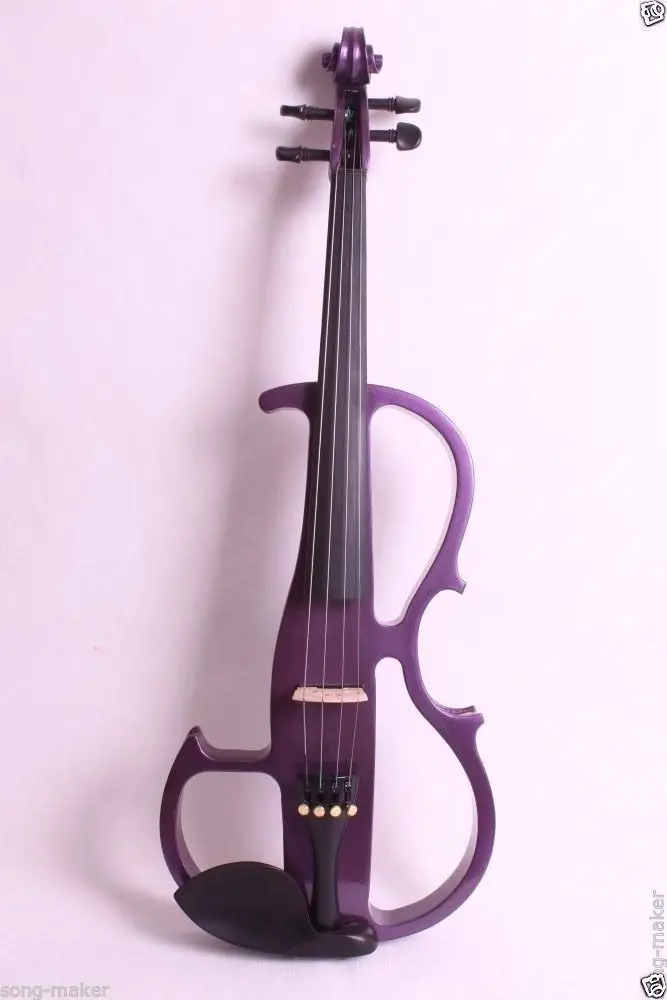 

4 string New 16'' Electric Viola Silent Solid Wood Body Powerful Sound Purple