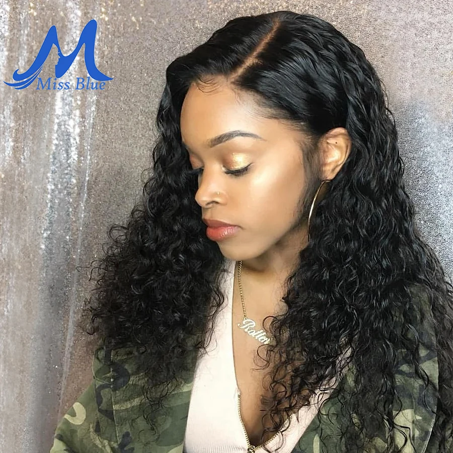 

Missblue Curly Lace Front Human Hair Wigs With Baby Hair Brazilian Remy Lace Frontal Wigs For Black Women Pre Plucked Hairline