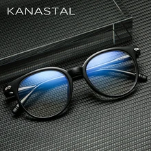 KANASTAL, женские очки, оправа для мужчин, анти-синий светильник, оправа для очков, Ретро стиль, круглые прозрачные линзы, очки, оптическая оправа для очков