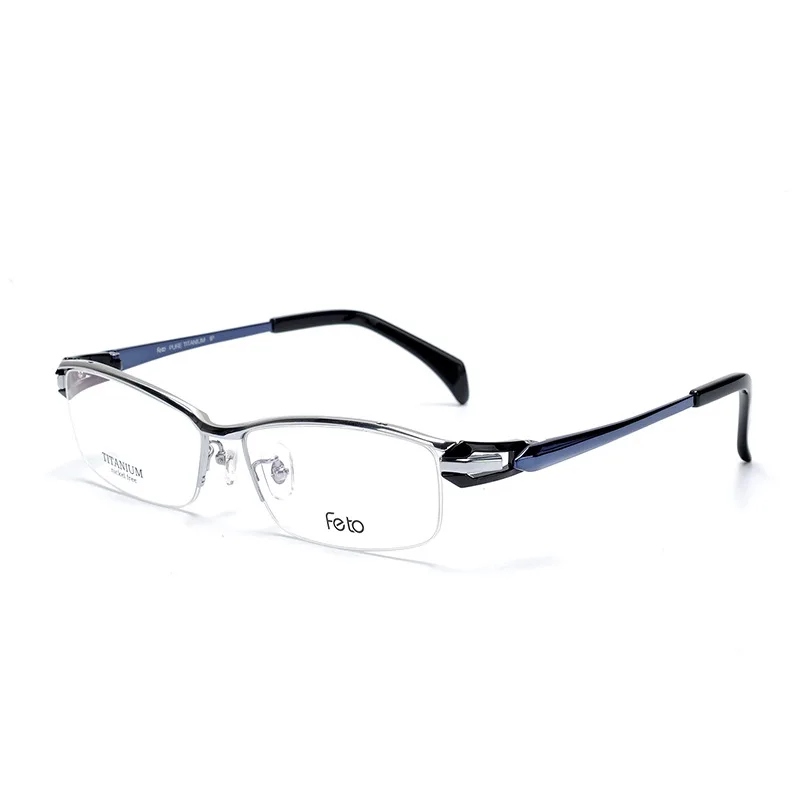 

Top Quality Men Myopia Eye Glasses Optical Pure Titanium Ultra Light Man Semi Rimless Eyeglasses Frame Male Eyewear 1148