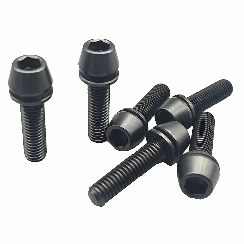 Buy Titanium Bolts Bicycle Stem Handlebar M5 x16 18 20mm Cone Head with Captive