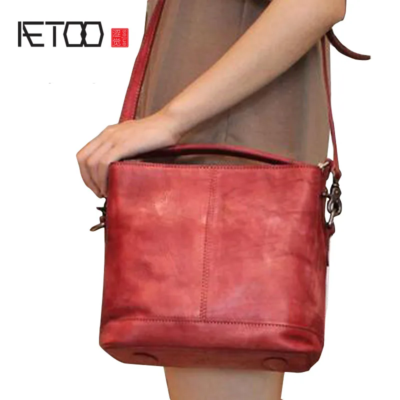 

BJYL New diagonal shoulder bag original handmade ladies bucket bag retro handbags