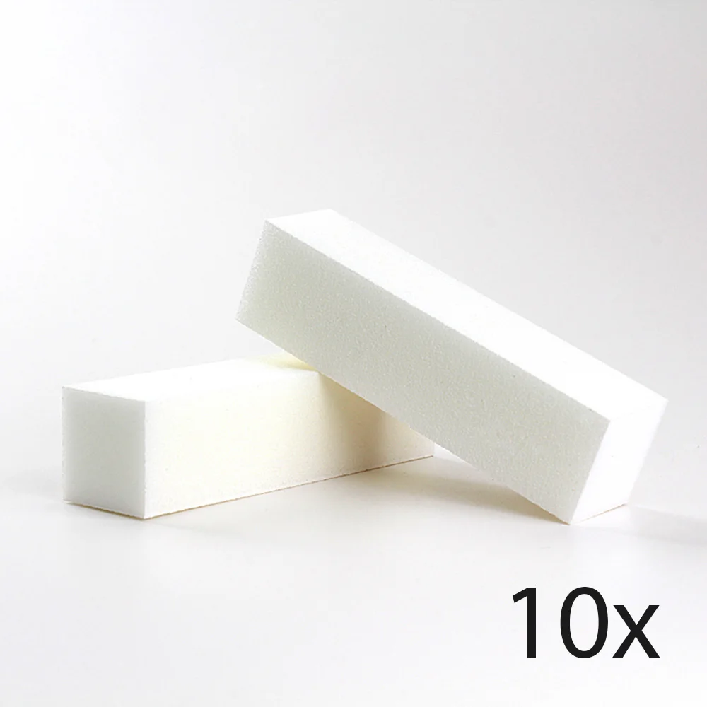 

10PCS White Nail file Buffer Block good quality Buffing Sanding Files Pedicure Manicure Care for SALON