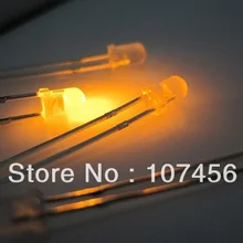 1000 шт 3 мм желтый ультра яркий рассеянный желтый светодиодный лампы Новые 3 мм молочно-белый объектив СВЕТОДИОДНЫЙ