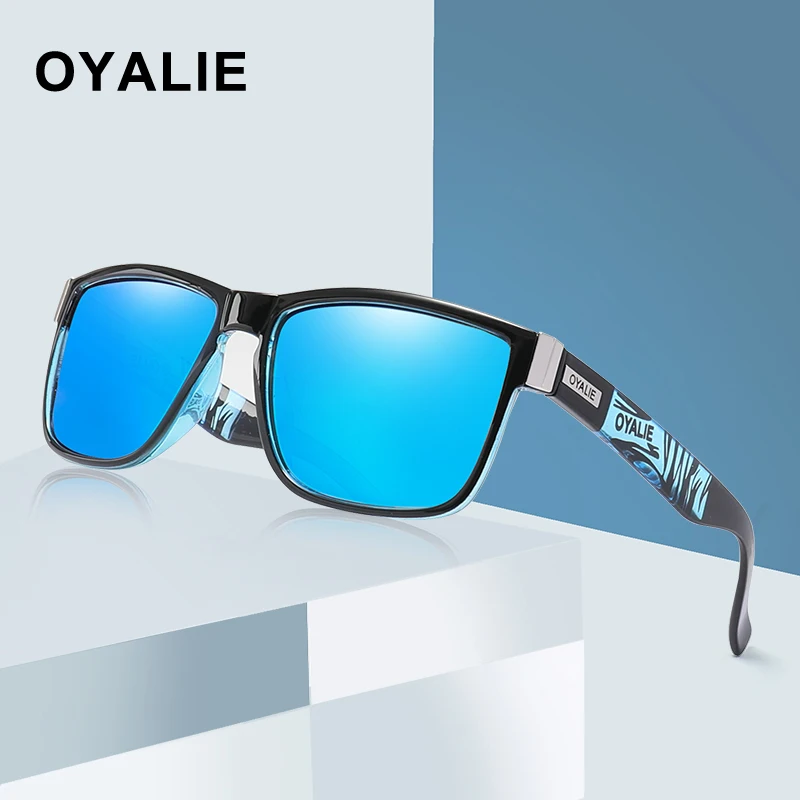 

OYALIE Brand Design Polarized Sunglasses UV400 Shades Men Square Mirror Driving Sun Glasses Vintage Male Eyewear Oculos de sol
