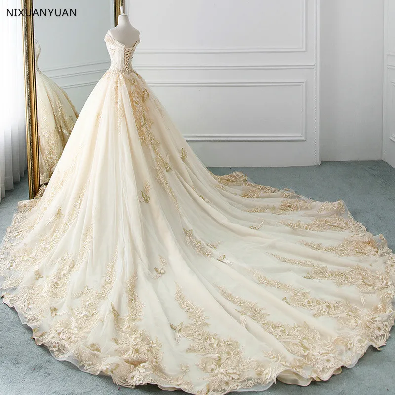 NIXUANYUAN роскошное высококачественное кружевное свадебное платье бальное платье с v-образным вырезом Свадебные платья Vestido de Noiva свадебное платье