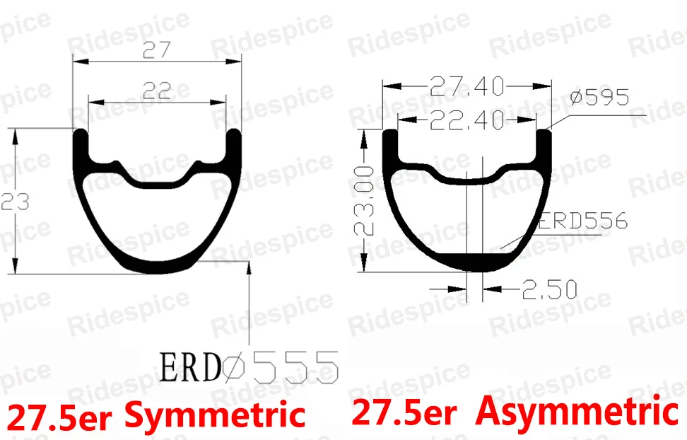 27,5 er(650B) MTB Углеродные колеса AM 23 мм Глубокий 27 мм широкий симметричный Асимметричный Маутейн велосипед колеса