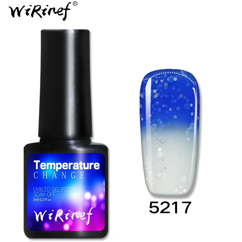 WiRinef 28 цветов 8 мл температурный Гель-лак для ногтей сменный термолак Хамелеон гибридный УФ-лак Гель-лак для ногтей - Цвет: 5217