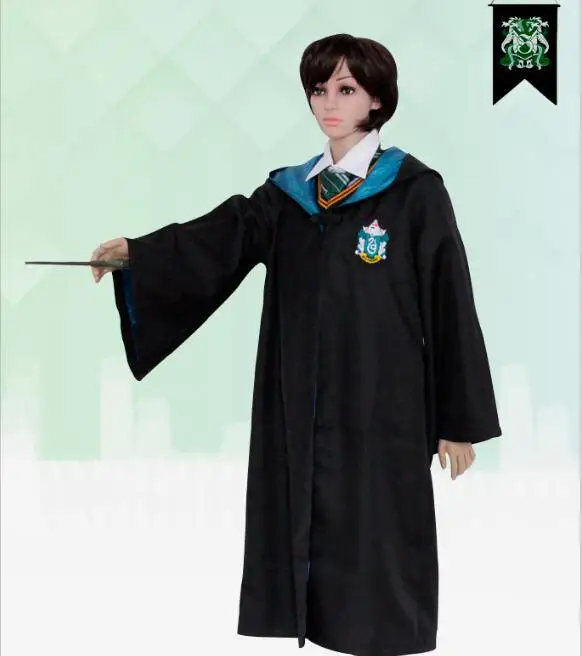Slater Robe Халат накидка костюм галстук шарф палочка очки Ravenclaw Гриффиндор Hufflepuff Слизерин Косплей костюмы Харрис костюм - Цвет: Slater Robe