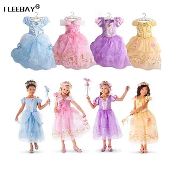 

2018 Christmas Baby Girls Princess Dresses Children Cinderella Rapunzel Aurora Belle Dresses Girl Halloween Cosplay Costume