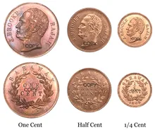 מלזיה Sarawak ג 'יימס ברוק ראג' ה 1863 אחד 1 סנט סנט חצי 1/4 סנט 3pcs חבילה נמכר אדום נחושת עותק מטבעות(China)